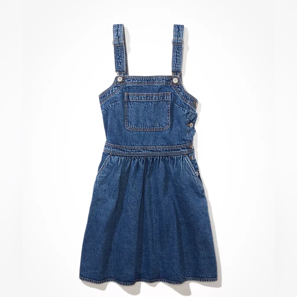 NWT AE denim overall mini dress size xxl